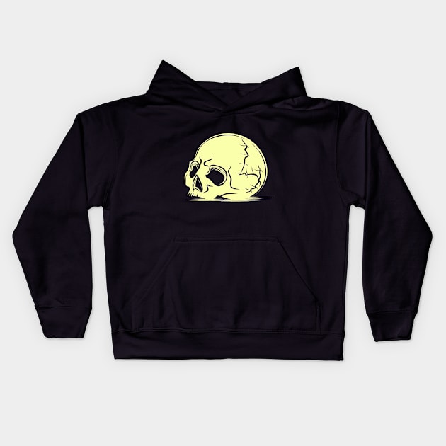 skull white Kids Hoodie by Distrowlinc